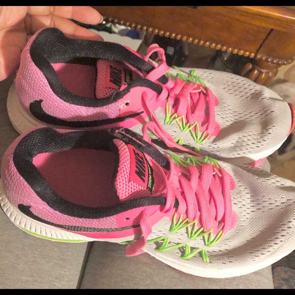 Pink and Green Nikes Size 9.5
